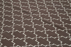 Geometric Duri Kahverengi Geometrik Pamuk Yün El Dokuma Halısı 281x362 Agacan