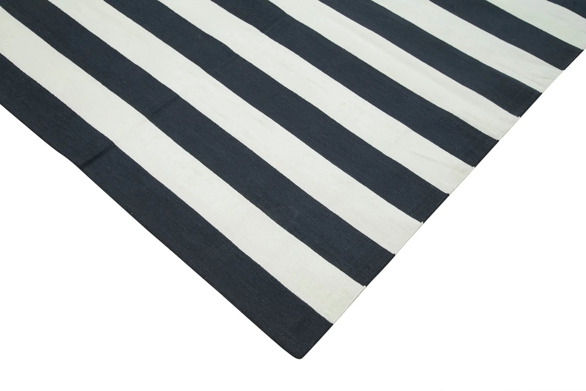 Geometric Duri Siyah Geometrik Pamuk Yün El Dokuma Halısı 270x370 Agacan
