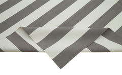 Geometric Duri Gri Geometrik Pamuk Yün El Dokuma Halısı 271x365 Agacan