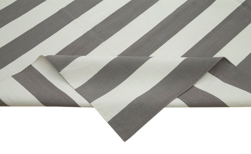 Geometric Duri Gri Geometrik Pamuk Yün El Dokuma Halısı 271x365 Agacan