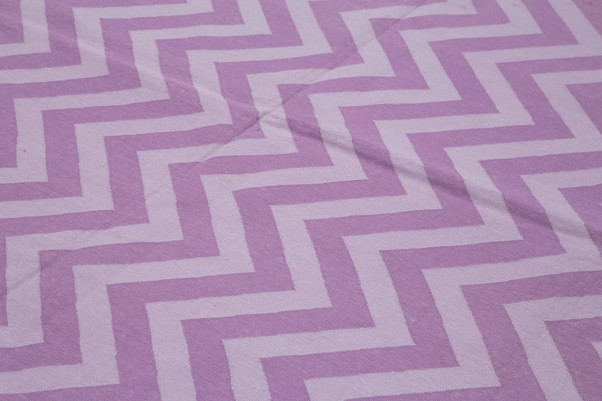 Geometric Duri Mor Geometrik Pamuk Yün El Dokuma Halısı 280x358 Agacan