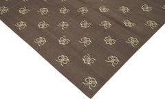 Geometric Duri Kahverengi Geometrik Pamuk Yün El Dokuma Halısı 270x360 Agacan