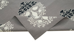 Geometric Duri Gri Geometrik Pamuk Yün El Dokuma Halısı 280x364 Agacan