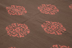 Geometric Duri Kahverengi Geometrik Pamuk Yün El Dokuma Halısı 285x364 Agacan