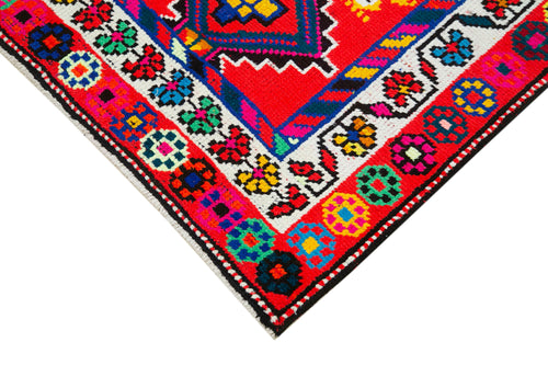 Vintage Herki Beyaz Eskitme Pamuk Yün El Dokuma Halısı 83x385 Agacan