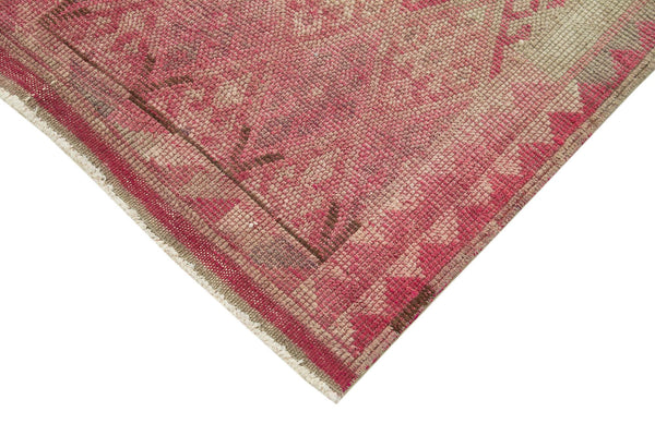 Vintage Herki Bej Eskitme Pamuk Yün El Dokuma Halısı 86x348 Agacan