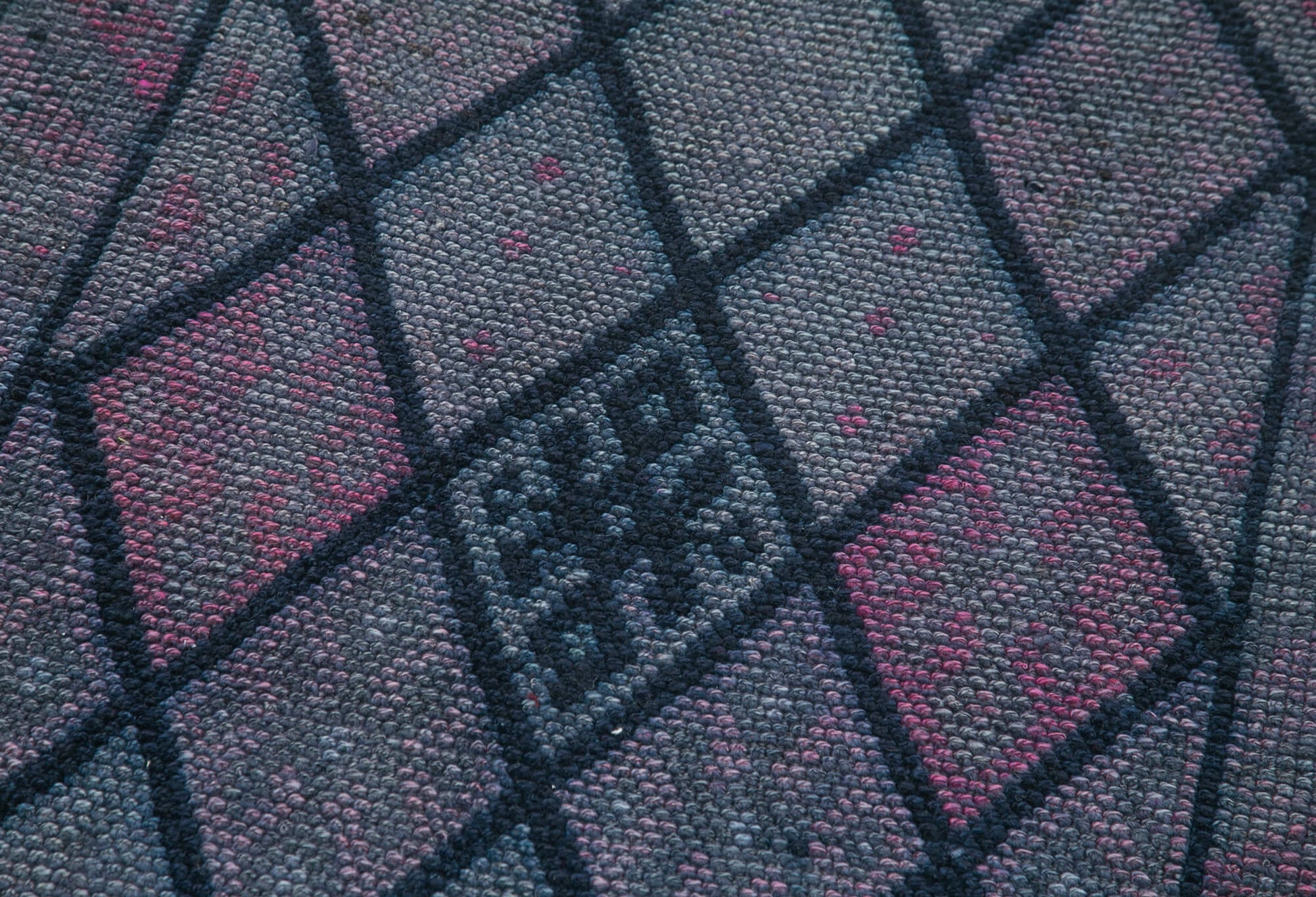 Vintage Herki Mor Eskitme Pamuk Yün El Dokuma Halısı 85x368 Agacan