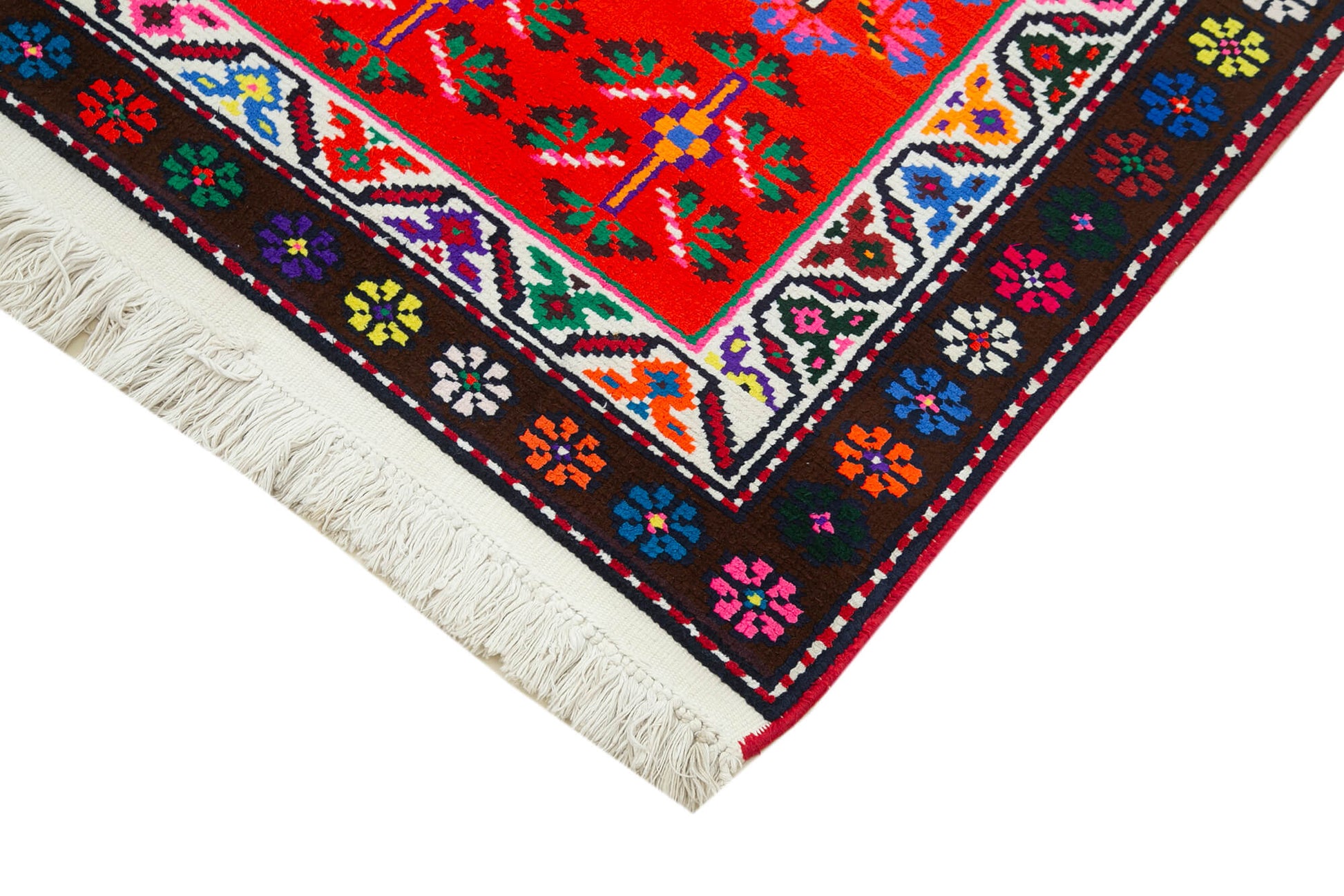 Vintage Herki Beyaz Eskitme Pamuk Yün El Dokuma Halısı 81x372 Agacan