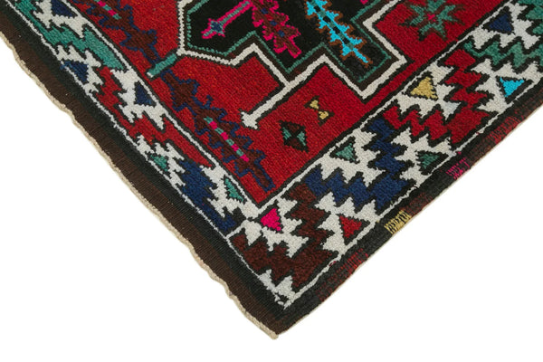 Vintage Herki Kırmızı Eskitme Pamuk Yün El Dokuma Halısı 90x336 Agacan