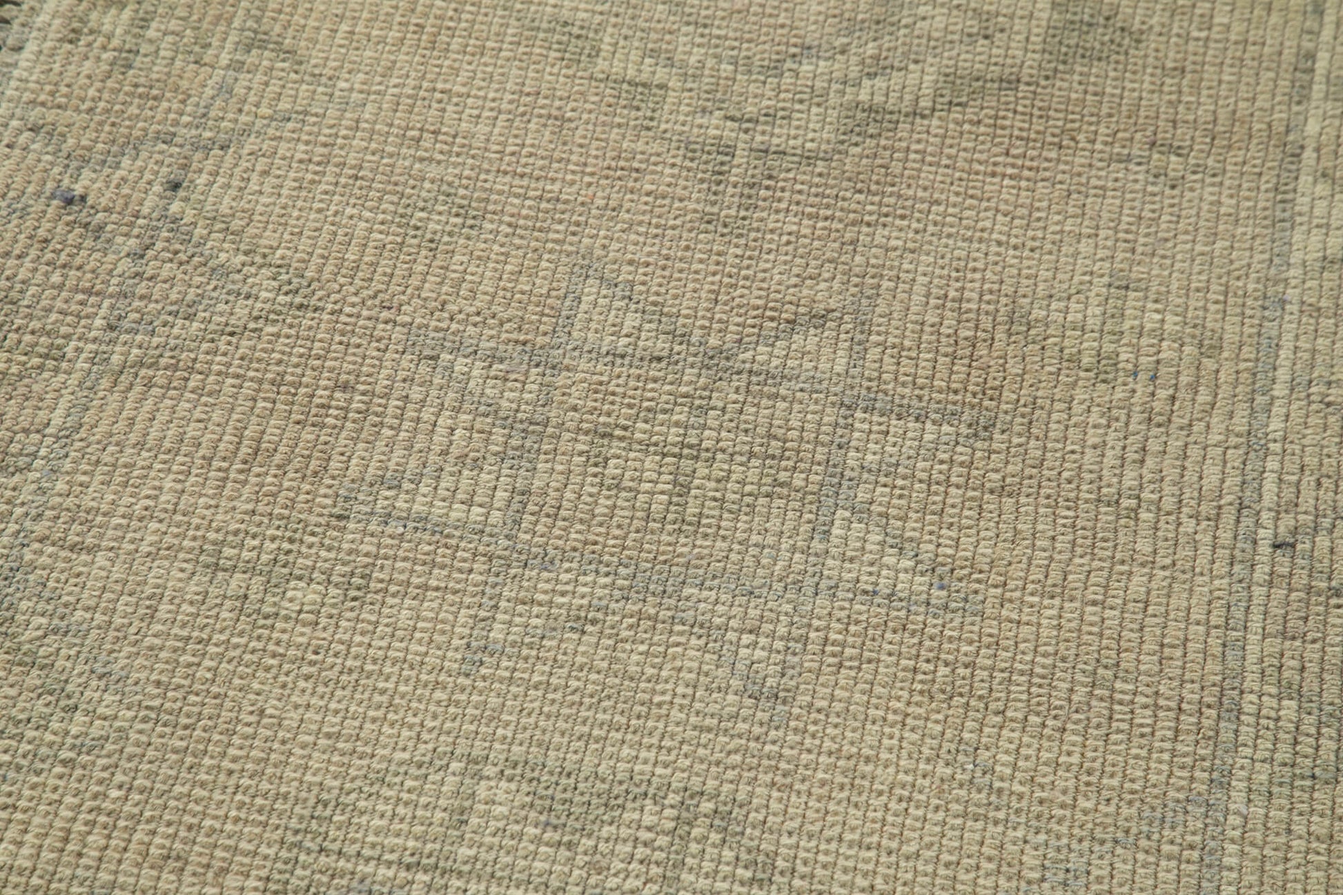 Vintage Herki Bej Eskitme Pamuk Yün El Dokuma Halısı 86x354 Agacan