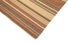 Geometric Duri Kahverengi Geometrik Pamuk Yün El Dokuma Halısı 270x367 Agacan