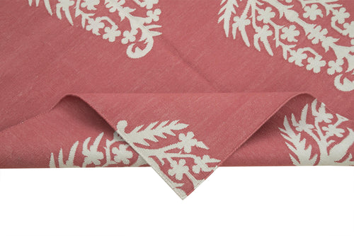 Geometric Duri Kırmızı Geometrik Pamuk Yün El Dokuma Halısı 110x167 Agacan