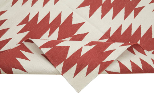 Geometric Duri Kırmızı Geometrik Pamuk Yün El Dokuma Halısı 107x166 Agacan