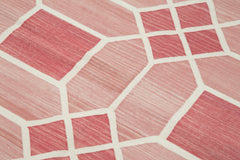 Geometric Duri Kırmızı Geometrik Pamuk Yün El Dokuma Halısı 108x164 Agacan