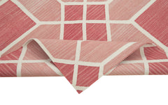 Geometric Duri Kırmızı Geometrik Pamuk Yün El Dokuma Halısı 108x164 Agacan