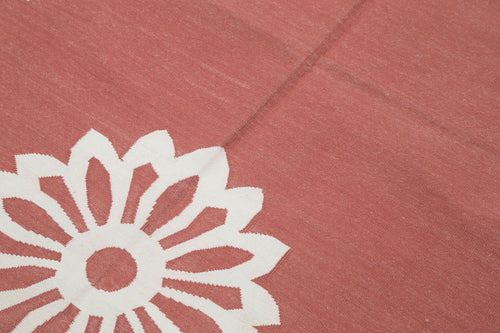 Geometric Duri Kırmızı Geometrik Pamuk Yün El Dokuma Halısı 107x166 Agacan