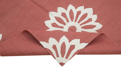 Geometric Duri Kırmızı Geometrik Pamuk Yün El Dokuma Halısı 107x166 Agacan