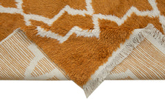 Morocco Turuncu Geometrik Yün Pamuk El Dokuma Halısı 273x385 Agacan