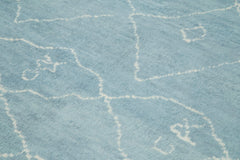 Morocco Mavi Geometrik Yün Pamuk El Dokuma Halısı 234x313 Agacan