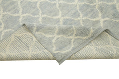 Morocco Mavi Geometrik Yün Pamuk El Dokuma Halısı 234x340 Agacan