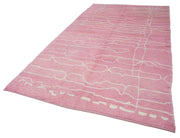 Morocco Pembe Geometrik Yün Pamuk El Dokuma Halısı 189x334 Agacan