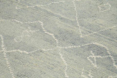 Morocco Gri Geometrik Yün Pamuk El Dokuma Halısı 223x360 Agacan