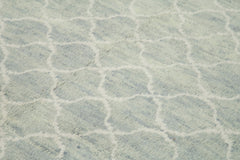 Morocco Mavi Geometrik Yün Pamuk El Dokuma Halısı 280x355 Agacan