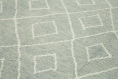 Morocco Gri Geometrik Yün Pamuk El Dokuma Halısı 302x420 Agacan