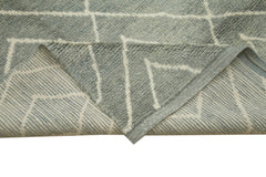 Morocco Gri Geometrik Yün Pamuk El Dokuma Halısı 302x420 Agacan