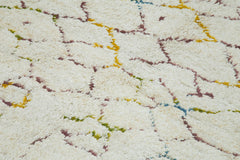 Morocco Beyaz Geometrik Yün Pamuk El Dokuma Halısı 225x293 Agacan