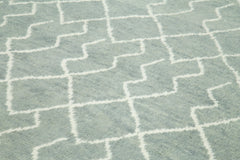 Morocco Gri Geometrik Yün Pamuk El Dokuma Halısı 279x410 Agacan