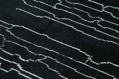 Morocco Siyah Geometrik Yün Pamuk El Dokuma Halısı 215x294 Agacan