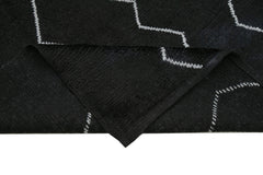 Morocco Siyah Geometrik Yün Pamuk El Dokuma Halısı 236x298 Agacan