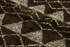 Morocco Kahverengi Geometrik Yün Pamuk El Dokuma Halısı 217x272 Agacan