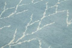 Morocco Mavi Geometrik Yün Pamuk El Dokuma Halısı 190x327 Agacan