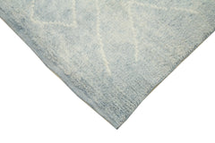 Morocco Mavi Geometrik Yün Pamuk El Dokuma Halısı 234x310 Agacan