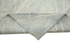 Morocco Mavi Geometrik Yün Pamuk El Dokuma Halısı 234x310 Agacan