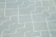 Morocco Mavi Geometrik Yün Pamuk El Dokuma Halısı 236x293 Agacan