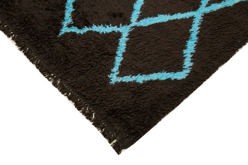 Morocco Kahverengi Geometrik Yün Pamuk El Dokuma Halısı 275x370 Agacan