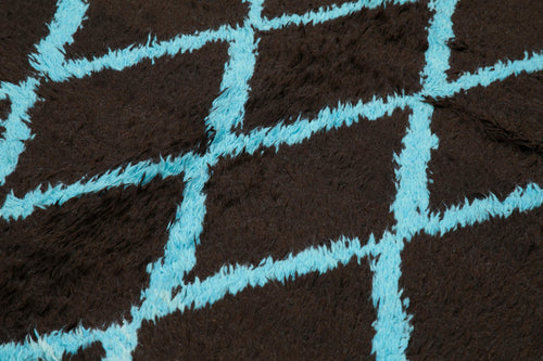 Morocco Kahverengi Geometrik Yün Pamuk El Dokuma Halısı 275x370 Agacan