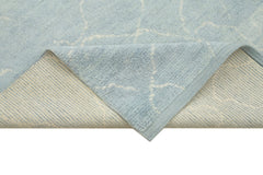 Morocco Mavi Geometrik Yün Pamuk El Dokuma Halısı 232x276 Agacan