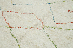 Morocco Beyaz Geometrik Yün Pamuk El Dokuma Halısı 240x305 Agacan