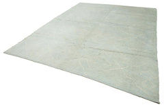 Morocco Mavi Geometrik Yün Pamuk El Dokuma Halısı 277x350 Agacan