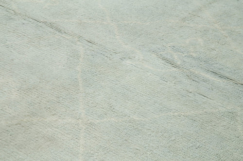 Morocco Mavi Geometrik Yün Pamuk El Dokuma Halısı 277x350 Agacan