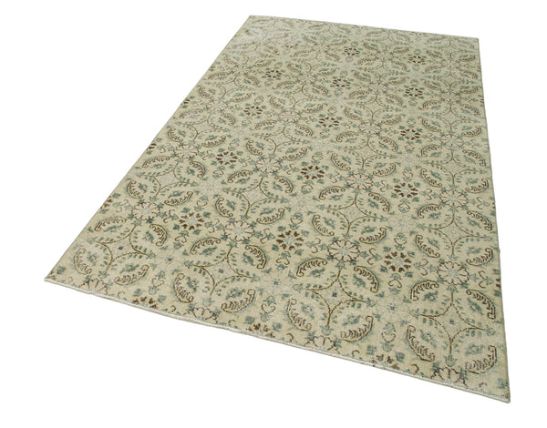 Damalı Krem Mavi Geometrik El Dokuma Halı 151x248 cm 33051