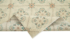 Checkered Kilim Bej Damalı Pamuk Yün El Dokuma Halısı 147x251 Agacan