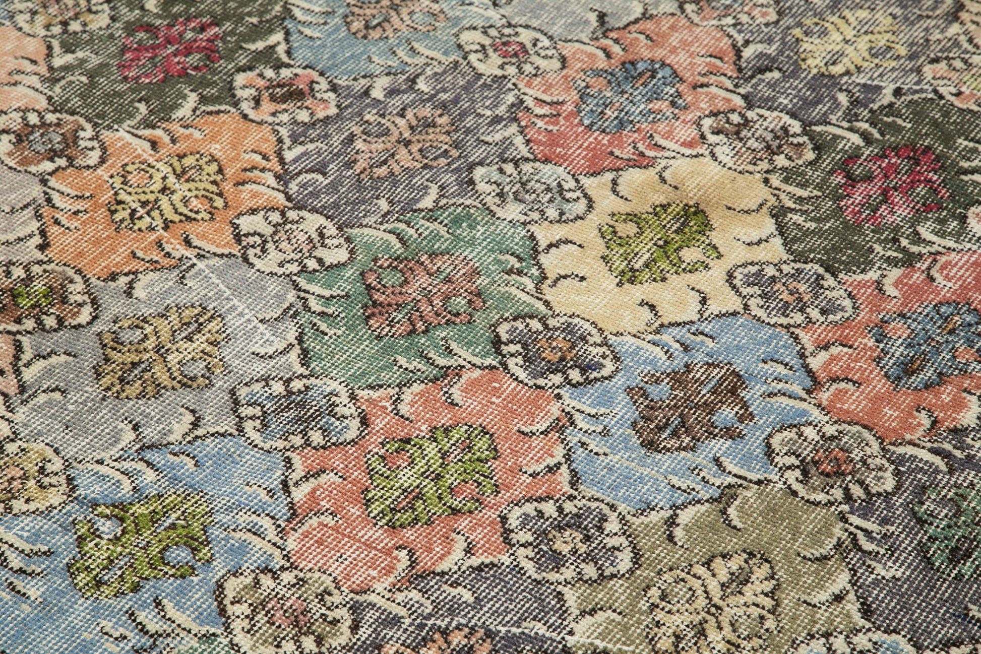 Checkered Kilim Beyaz Damalı Pamuk Yün El Dokuma Halısı 178x326 Agacan