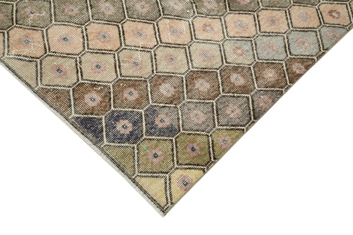 Checkered Runner Beyaz Geometrik Pamuk Yün El Dokuma Halısı 142x300 Agacan