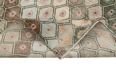 Checkered Runner Beyaz Geometrik Pamuk Yün El Dokuma Halısı 142x300 Agacan