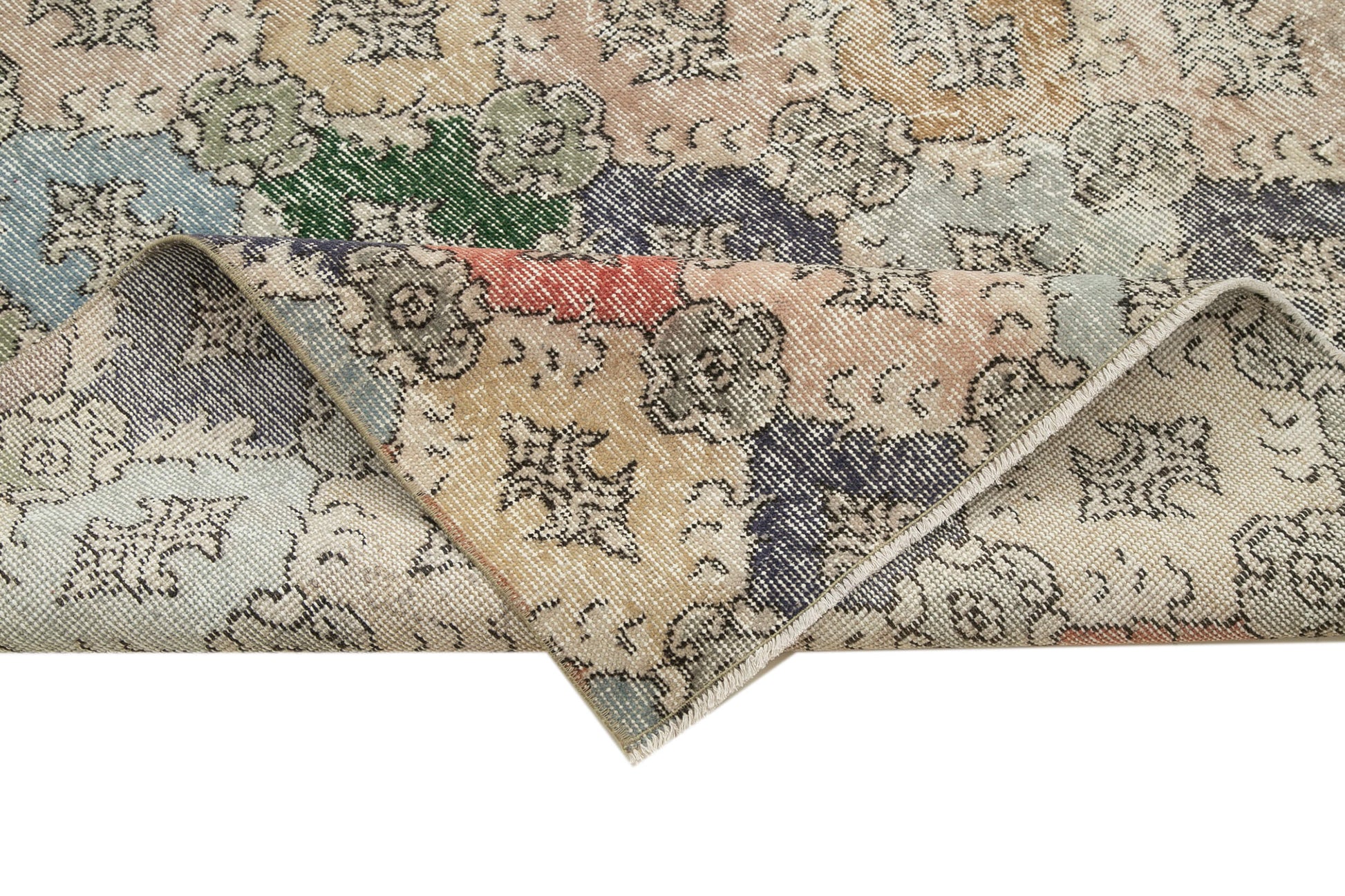 Checkered Kilim Beyaz Damalı Pamuk Yün El Dokuma Halısı 177x273 Agacan